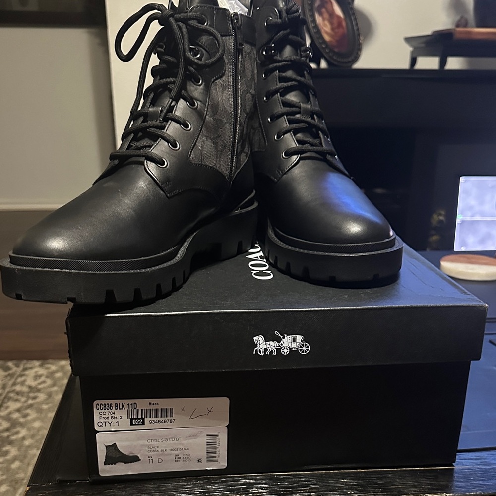 Coach Black and Gray Patterned Boots - Picture 5 of 5